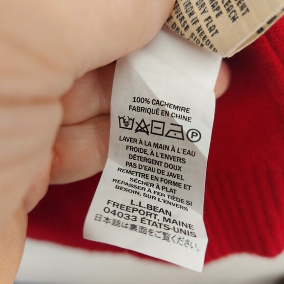 L.L Bean Women's Cashmere Classic, Crewneck Red Size Medium - Picture 4 of 11